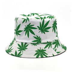 Panama Women Reversible Bucket Hats Leaf Printed Hip Hop Sun Hat Men Cotton Casual Fisherman Hats Caps