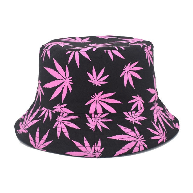 Panama Women Reversible Bucket Hats Leaf Printed Hip Hop Sun Hat Men Cotton Casual Fisherman Hats Caps | Vimost Shop.
