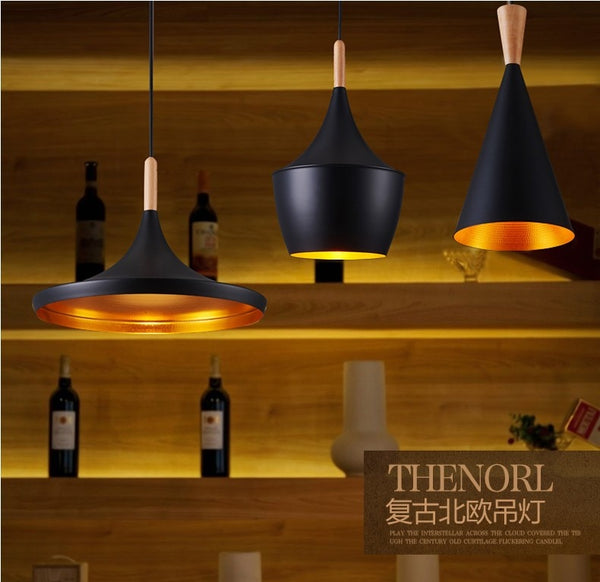Modern lighting slope interior luxury restaurant retro bar ceiling bedroom ceiling wood aluminum LED pendant lamp | Vimost Shop.