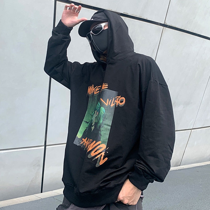 Hip Hop Hoodie Sweatshirt Men Harajuku Japanese Anime Hoodie Streetwear Cartoon Girl Green Hair Hooded Pullover Autumn | Vimost Shop.