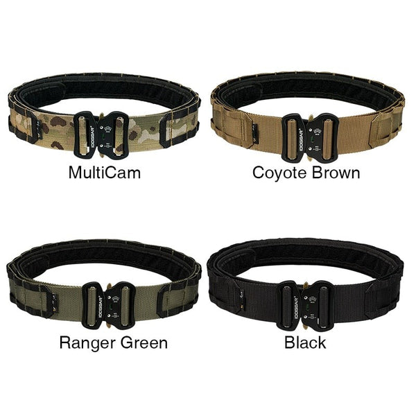Tactical 2 Inch Combat Belt  Quick Release Buckle MOLLE  Hunting Outdoor Sports Mens Belt Durable Two-in-One 3414