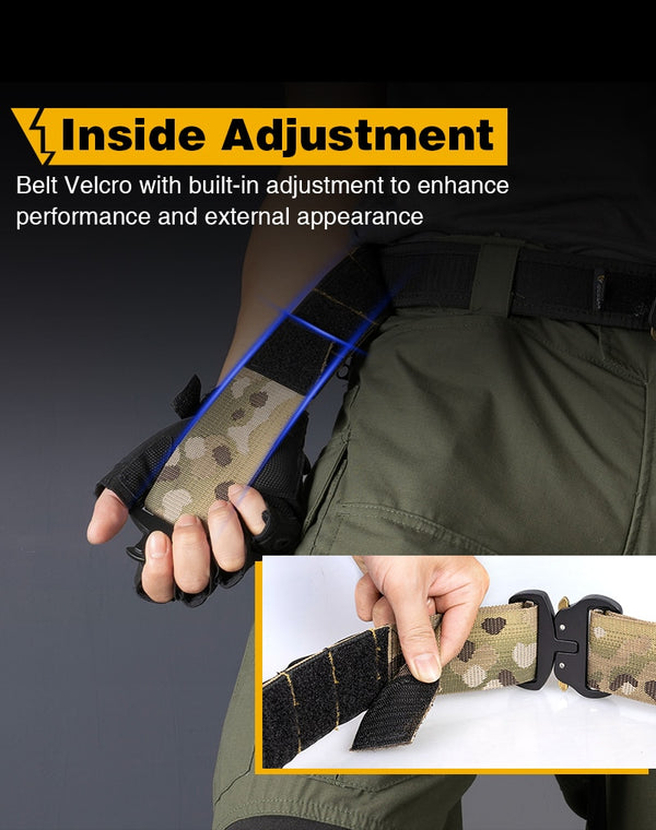 Tactical 2 Inch Combat Belt  Quick Release Buckle MOLLE  Hunting Outdoor Sports Mens Belt Durable Two-in-One 3414