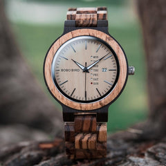 Wood Watch Men erkek kol saati Week Display Date Japan Quartz Men' Watches Accept Logo Drop Shipping