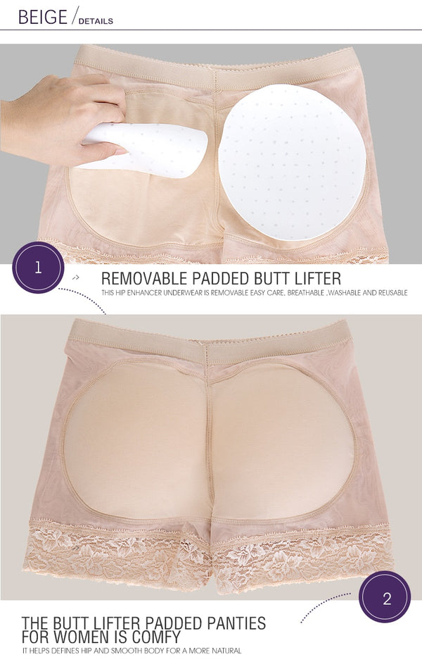 Women High Waist Lace Butt Lifter Body Shaper Tummy Control Panties Boyshort ASS Pad Shorts Hip Enhancer Shapewear | Vimost Shop.