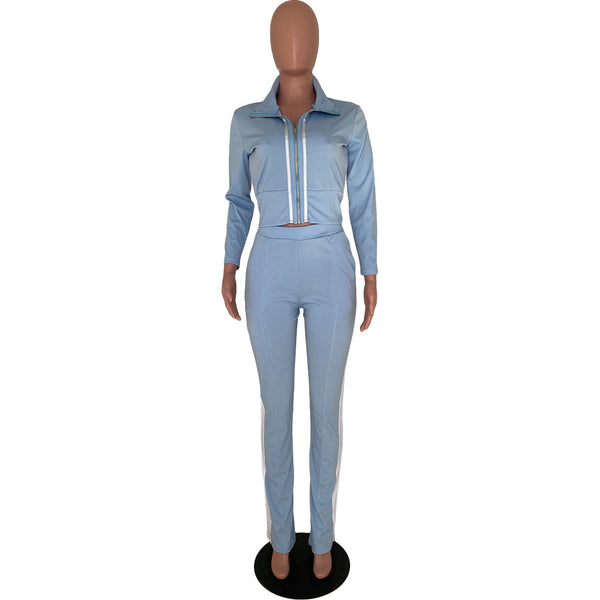 Women Splice Two Piece Set Tracksuit Fall Clothes Crop Top And Pants Sweat Suit Lounge Wear Outfits 2 Pcs Matching Sets | Vimost Shop.