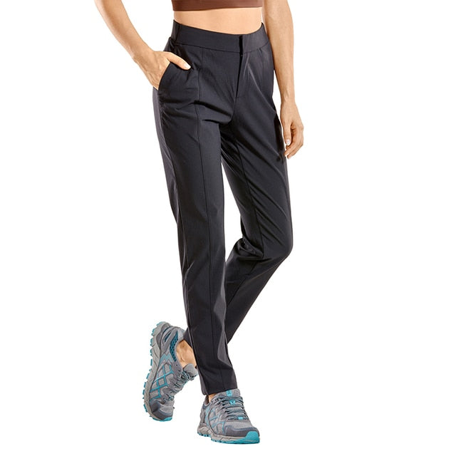 Women's Zip-off Hiking Pants Lightweight Quick Dry Comfy Casual Pants Elastic Waist Straight Leg