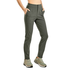 Women's Zip-off Hiking Pants Lightweight Quick Dry Comfy Casual Pants Elastic Waist Straight Leg