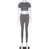 Yoga Set Sport Outfits Women Yoga clothing Seamless Short Sleeve Crop Top T-Shirt Leggings Summer Run Workout Gym Suit Sets | Vimost Shop.