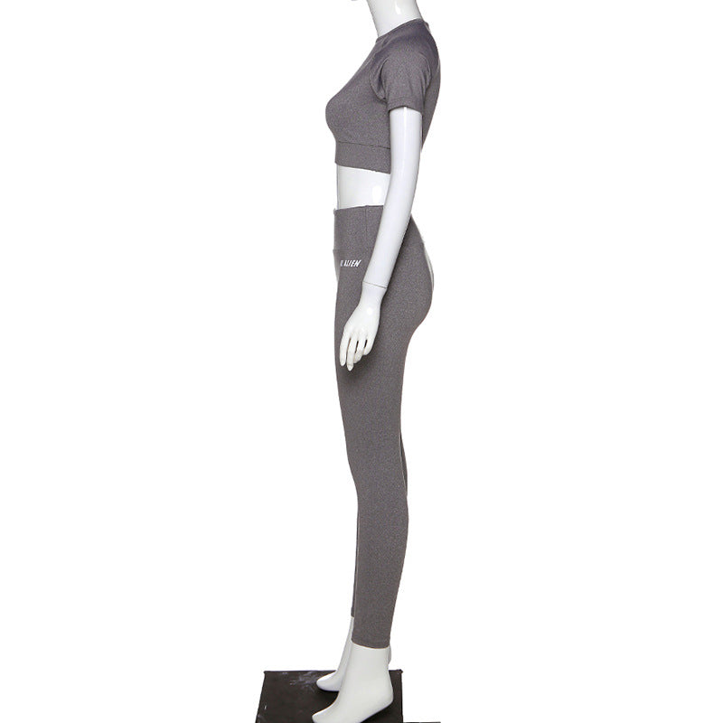 Yoga Set Sport Outfits Women Yoga clothing Seamless Short Sleeve Crop Top T-Shirt Leggings Summer Run Workout Gym Suit Sets | Vimost Shop.