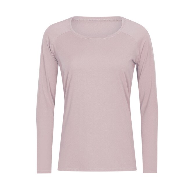 Workout Shirts for Women Nylon Spandex Yoga Long Sleeved Shirts Womens Breathable Lightweight Loose Running Sport Tops | Vimost Shop.