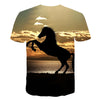 Men Streetwear Round Neck Short Sleeve Tees Tops Funny Animal Male Clothes Casual Run Horse 3D Print Tshirt | Vimost Shop.