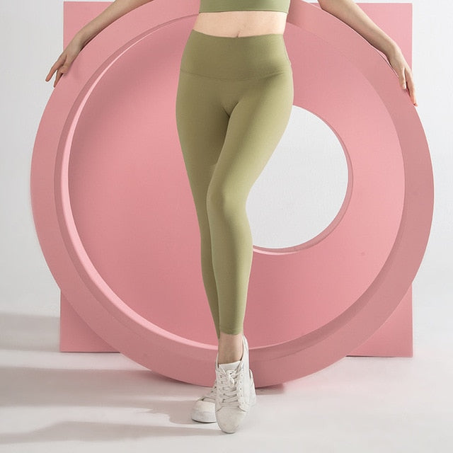 No Front T Seamless Yoga Pants Female Sports Tights Running Buttock Lifting Fitness Pants High Waist Scrunch Butt Leggings | Vimost Shop.
