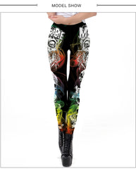 Halloween Miserable Skull Leggings For Women Trending Product Gothic Cross Tomb Legins Ghost Ankle Pant | Vimost Shop.