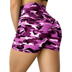 Women High Waist Sport Shorts Camouflage Print  Butt Workout Running Fitness Leggings Yoga Shorts Biker Shorts | Vimost Shop.