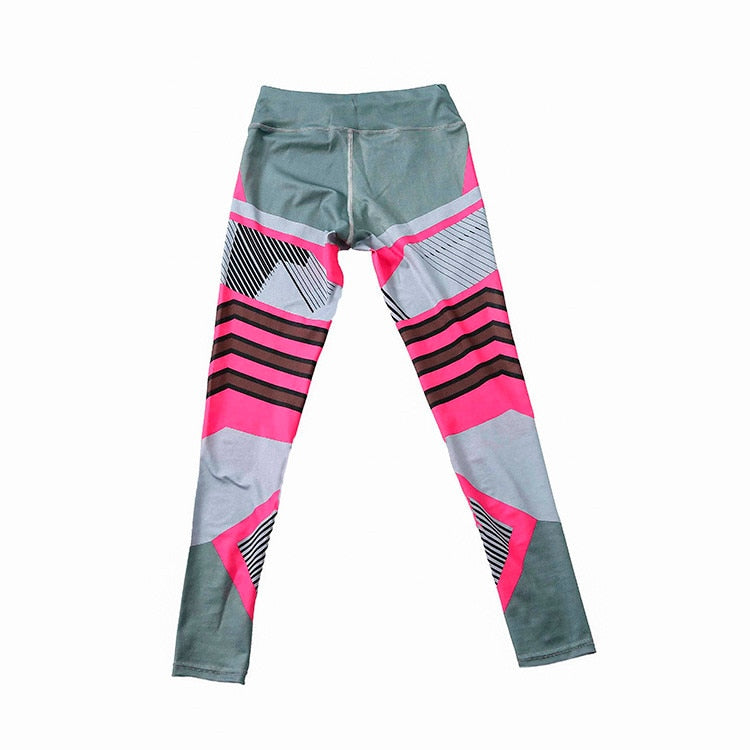 Leggings Sport Women Fitness Workout Push Up Patchwork Digital Print Thread Pants And Hips High Waist Thread Pants Leggings | Vimost Shop.