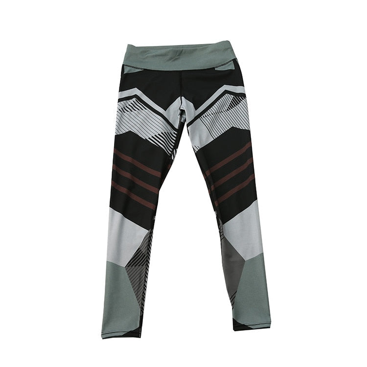 Leggings Sport Women Fitness Workout Push Up Patchwork Digital Print Thread Pants And Hips High Waist Thread Pants Leggings | Vimost Shop.