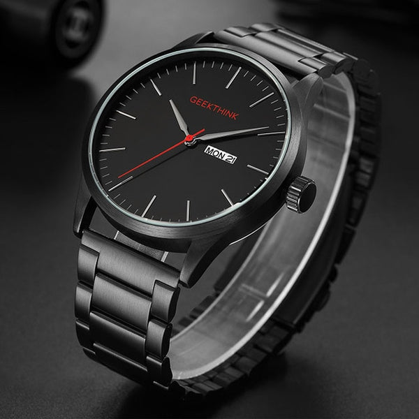 Military Black Steel Casual Japan Quartz Watches Man Fashion Business Luxury Brand Mens Clock male Date Analog Wristwatch | Vimost Shop.