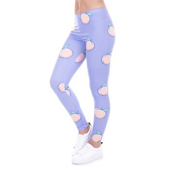 Women Leggings Peach Leggins Printed Purple Legging for Woman Pants Casual Legins Stretchy Trousers | Vimost Shop.