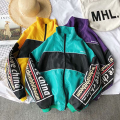 Jacket Men Windbreaker Autumn Hip Hop Couple Thin Jacket Windbreaker Patchwork Multi Pockets Casual Track Coat Streetwear | Vimost Shop.