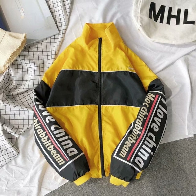 Jacket Men Windbreaker Autumn Hip Hop Couple Thin Jacket Windbreaker Patchwork Multi Pockets Casual Track Coat Streetwear | Vimost Shop.