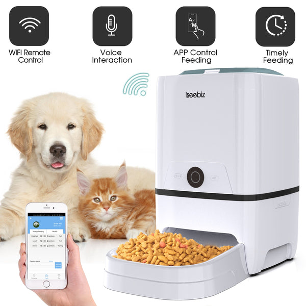 Lseebiz Automatic Pet Feeder 6L Smart Feeder Dog Cat Food Dispenser Voice Recording , Timer Programmable , IR Detect , 8 Meals | Vimost Shop.