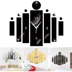 Luxury 3D Black Digital Mirror Silver Wall Clock Modern Design Home Decor Watch Wall Sticker For Home Decoration | Vimost Shop.