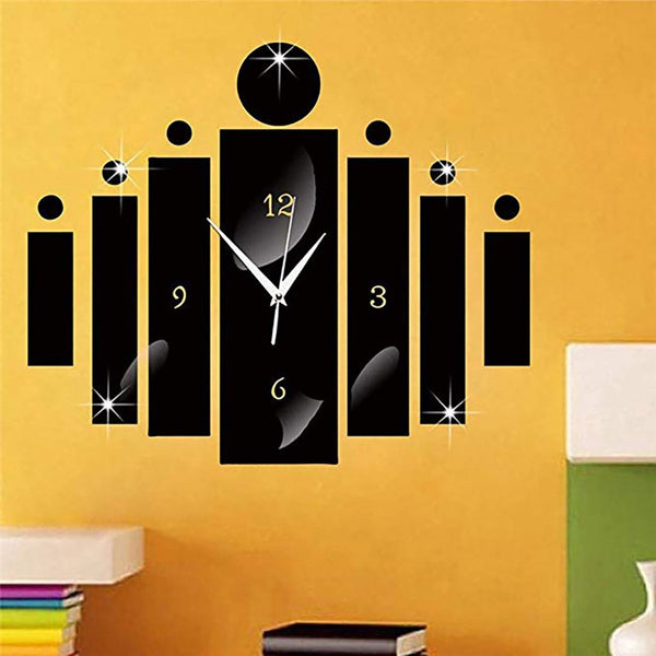 Luxury 3D Black Digital Mirror Silver Wall Clock Modern Design Home Decor Watch Wall Sticker For Home Decoration | Vimost Shop.
