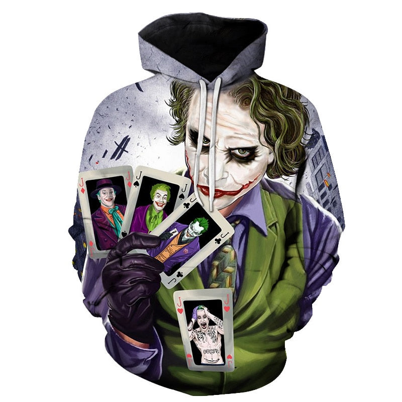 Joker 3D Hoodies Men Women Sweatshirts Badass Funny Printed Pullover Autumn Winter Brand Tracksuits Boy Hoodies | Vimost Shop.