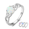 Elegant 925 Sterling Silver Braided Ring with Oval White Pink Blue Opal Stone Wedding Engagement Rings for Women | Vimost Shop.