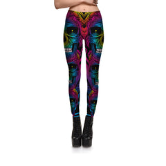 Mask Paisley Mandala Skull Leggings for Women Leggins Digital Print Sexy Fantastic Ankle Pant | Vimost Shop.