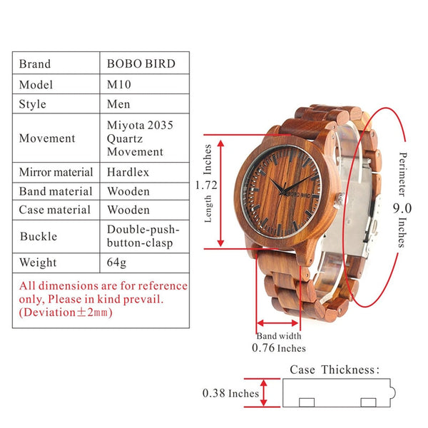 Men Wooden Watch Quartz Wristwatch Top Brand Timepieces Gift Box relogio masculino Accept Drop Shipping | Vimost Shop.