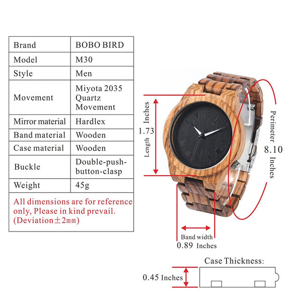 Men Wooden Watch Quartz Wristwatch Top Brand Timepieces Gift Box relogio masculino Accept Drop Shipping | Vimost Shop.