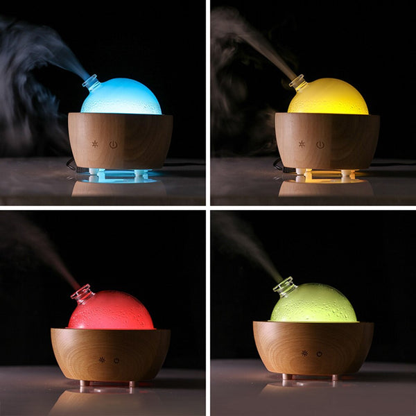 Solid Wood Aroma Diffuser Spray Humidifier Household Mute Large Capacity Night Light Wooden Aromatherapy Machine Waterless Off | Vimost Shop.