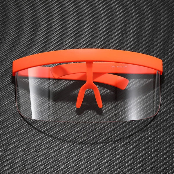 Oversize Shield Visor Mask Sunglasses Men Women One Peice Windproof Glasses Flat Top Hood Nicki Minaj Goggles | Vimost Shop.