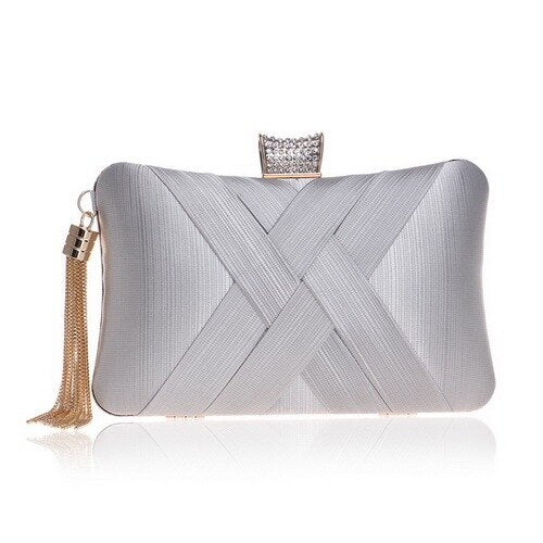 Fashion Women Bag Tassel Metal Small Day Clutch Purse Handbags Chain Shoulder Lady Evening Bags Phone Key Pocket Bags