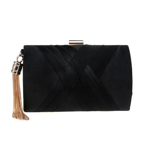 Fashion Women Bag Tassel Metal Small Day Clutch Purse Handbags Chain Shoulder Lady Evening Bags Phone Key Pocket Bags