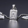 A-Z Letters Silver Color Charm Pendant Necklaces Square Capital Stainless Steel Letter Necklace Unisex Alphabet Jewely GPM11 | Vimost Shop.