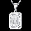 A-Z Letters Silver Color Charm Pendant Necklaces Square Capital Stainless Steel Letter Necklace Unisex Alphabet Jewely GPM11 | Vimost Shop.