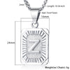 A-Z Letters Silver Color Charm Pendant Necklaces Square Capital Stainless Steel Letter Necklace Unisex Alphabet Jewely GPM11 | Vimost Shop.