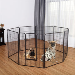 40" 8 Metal Panel Heavy Duty Pet Playpen Dog Fences Black Security Gate Supplies for Pets PS7067 | Vimost Shop.