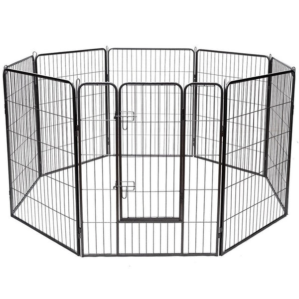 40" 8 Metal Panel Heavy Duty Pet Playpen Dog Fences Black Security Gate Supplies for Pets PS7067 | Vimost Shop.