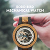 Wooden Mechanical Watch Men Luxury Retro Design Case With Gold Label Beside Automatic and Multi-Functional Wristwatch | Vimost Shop.