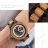 Wooden Mechanical Watch Men Luxury Retro Design Case With Gold Label Beside Automatic and Multi-Functional Wristwatch | Vimost Shop.