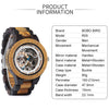 Wooden Mechanical Watch Men Luxury Retro Design Case With Gold Label Beside Automatic and Multi-Functional Wristwatch | Vimost Shop.