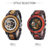 Wooden Mechanical Watch Men Luxury Retro Design Case With Gold Label Beside Automatic and Multi-Functional Wristwatch | Vimost Shop.