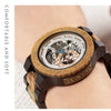 Wooden Mechanical Watch Men Luxury Retro Design Case With Gold Label Beside Automatic and Multi-Functional Wristwatch | Vimost Shop.