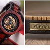 Wooden Mechanical Watch Men Luxury Retro Design Case With Gold Label Beside Automatic and Multi-Functional Wristwatch | Vimost Shop.