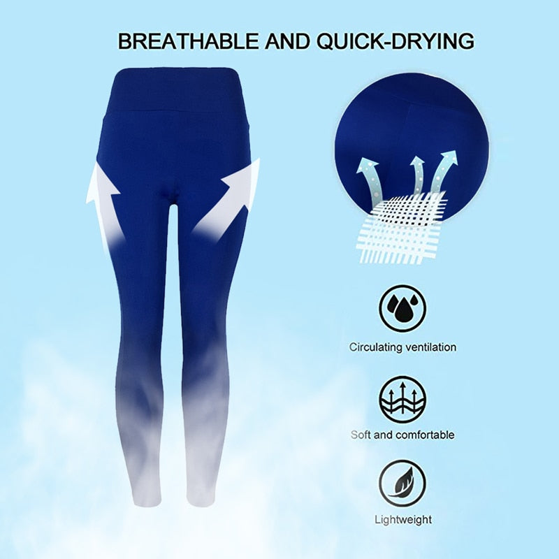 Women Leggings Running Fitness Yoga Pants With Pocket Solid Sports Gym Workout Athletic Elasticity Pants Tights Trousers | Vimost Shop.