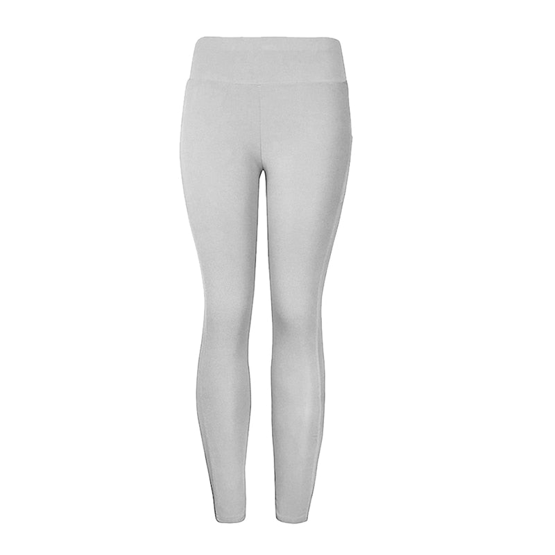 Women Leggings Running Fitness Yoga Pants With Pocket Solid Sports Gym Workout Athletic Elasticity Pants Tights Trousers | Vimost Shop.