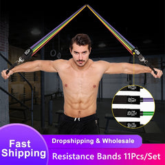 Resistance Bands Set Exercise Bands with Door Anchor Legs Ankle Straps for Resistance Training Physical Therapy Home Workouts | Vimost Shop.